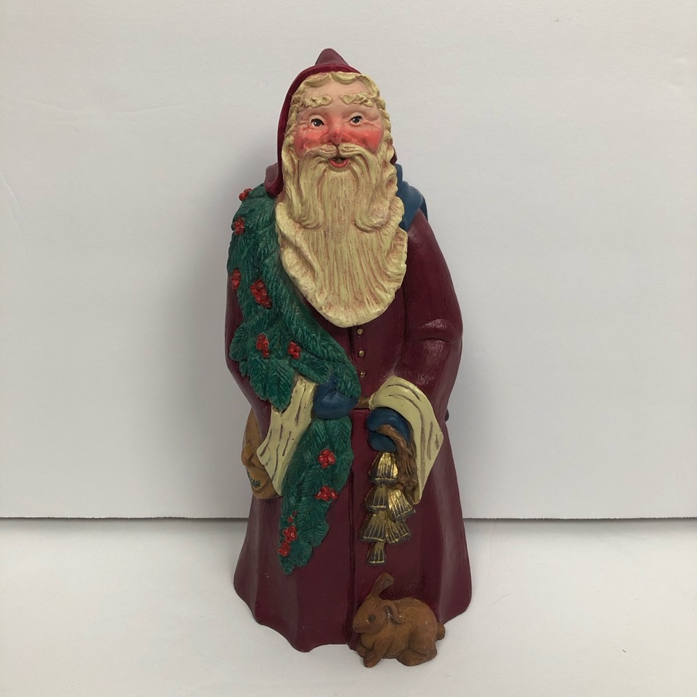 Lenox Country Santas 1996 Holding Bells Bunny Wall Hanging 8” Figurine
